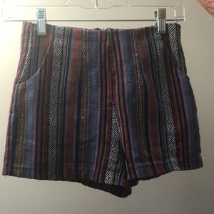 High waist patterned shorts